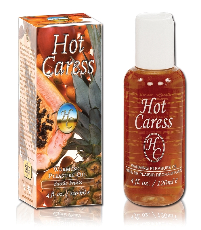 Hot Caress Flavoured Warming Massage Oil - Exotic Fruit