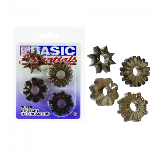 Basic Essentials - Set of 4 Rings - Smoke