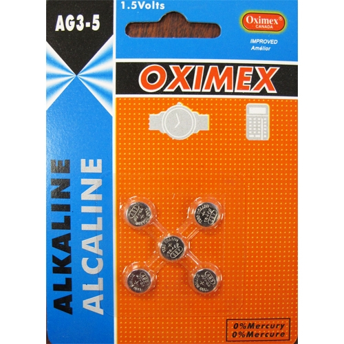 AG3-5 (LR 41) Battery (Card of 5)
