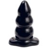 Triple Ripple Butt Plug, Black Large