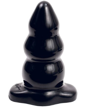 Triple Ripple Butt Plug, Black Large
