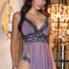 Mauve & Silver Lace Baby Doll