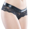 Wet Look & Lace Chain Crotch Panty