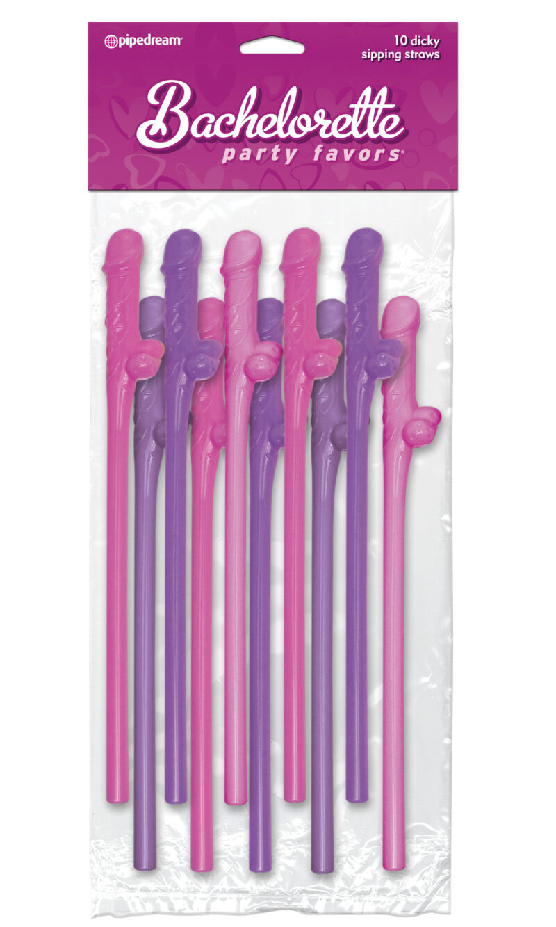 Bachelorette Party Favours Assorted Coloured Dicky Sipping Straws