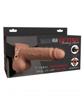 Fetish Fantasy 7 Inch Hollow Rechargeable Strap-On with Remote