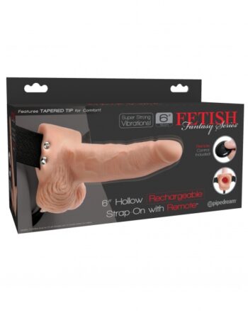 Fetish Fantasy 6 Inch Hollow Rechargeable Strap-On with Remote