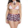 Plus Size Mesh Bralette Schoolgirl Bedroom Costume