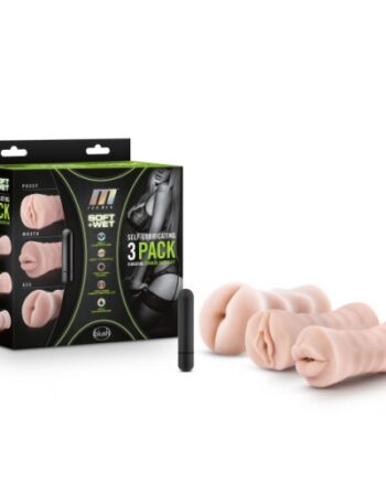 Blush - M for Men- 3-Pac Self-Lubricating Vibrating Stroker Sleeve Kit