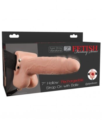 Fetish Fantasy Hollow Rechargeable Strap-On with Balls