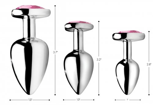 Pink Heart Gem Anal Plug Set