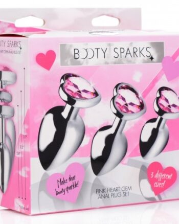 Pink Heart Gem Anal Plug Set