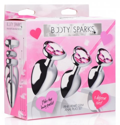 Pink Heart Gem Anal Plug Set
