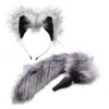 Grey Wolf Tail and Ears Set