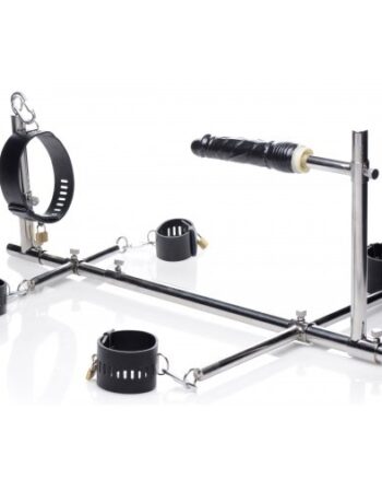 Imprisoned Metal Stockade with Dildo