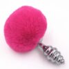 Ripple Metal Bunny Tail Butt Plug