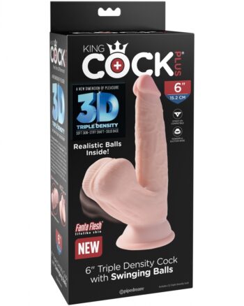 King Cock Plus 6" Triple Density Cock With Swinging Balls