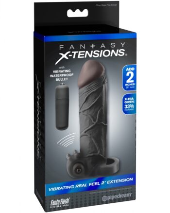 Fantasy X-tensions Vibrating Real Feel 2" Extension - Black