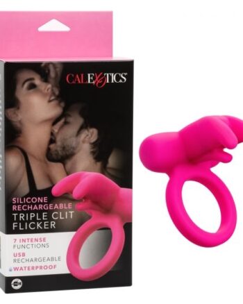 Silicone Rechargeable Triple Clit Flicker