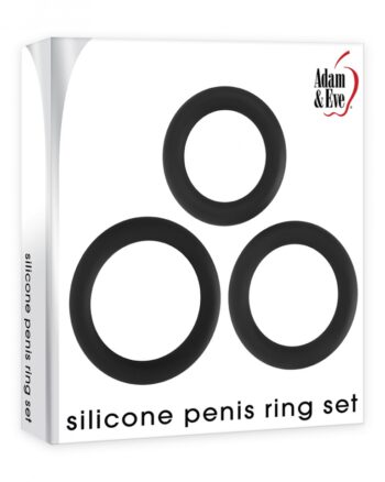 Silicone Penis Ring Set Black