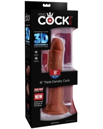 King Cock Plus 8" Triple Density Cock - Brown