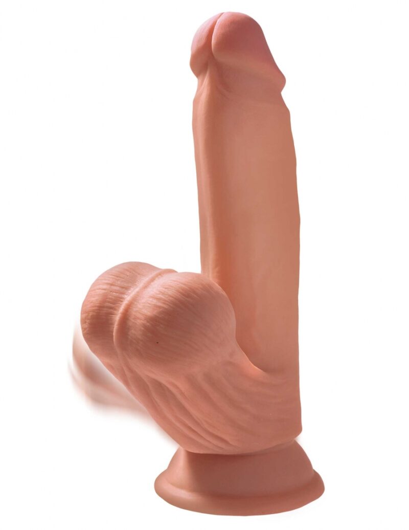 King Cock Plus 7" Triple Density Cock With Swinging Balls - Tan