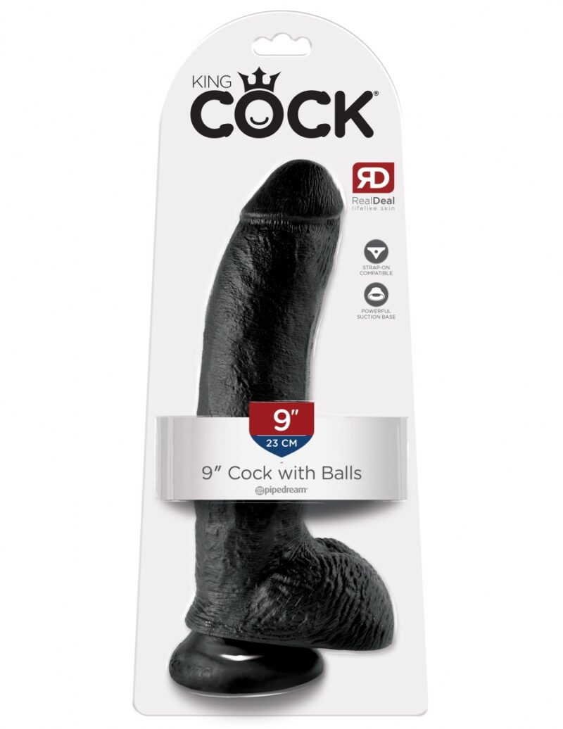 King Cock - 9" Cock w Balls Black