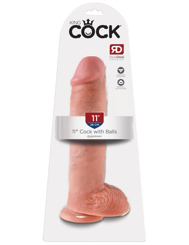 King Cock - 11" Cock w Balls Flesh