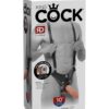 King Cock 10" Hollow Strap On Suspender System - Flesh