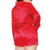 Plus Size Sexy Red Satin Romper