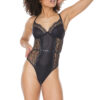 Black Rhinestone Sparkle Lace Teddy