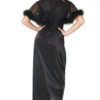 Black Sparkle Stretch Mesh Marabou Robe