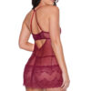 Merlot Lace Roses Babydoll & Thong