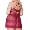 Merlot Lace Roses Babydoll & Thong