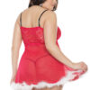 Plus Size Santa Baby Marabou Baby Doll