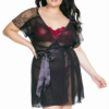 Plus Size Sheer Lace & Mesh Robe
