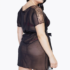 Plus Size Sheer Lace & Mesh Robe