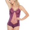 Plum Stretch Microfiber & Lace Teddy