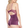 Plum Stretch Microfiber & Lace Teddy