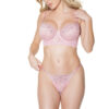 Pink & Silver Scalloped Lace Bra & Matching G-String