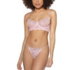 Pink & Silver Scalloped Lace Bra & Matching G-String