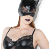 Wet Look & Lace Cat Mask