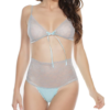 Teal & Grey Bralette & High-Waisted Panty Set