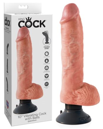 King Cock Vibrating 10" Cock With Balls