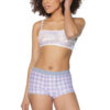 Unisex Pink & Grey Plaid Boxer Brief