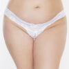 Plus Size Lace Crotchless Thong