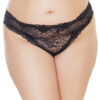 Plus Size Floral Lace Crotchless Panty