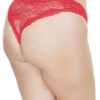 Plus Size Floral Lace Crotchless Panty