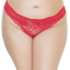 Plus Size Floral Lace Crotchless Panty