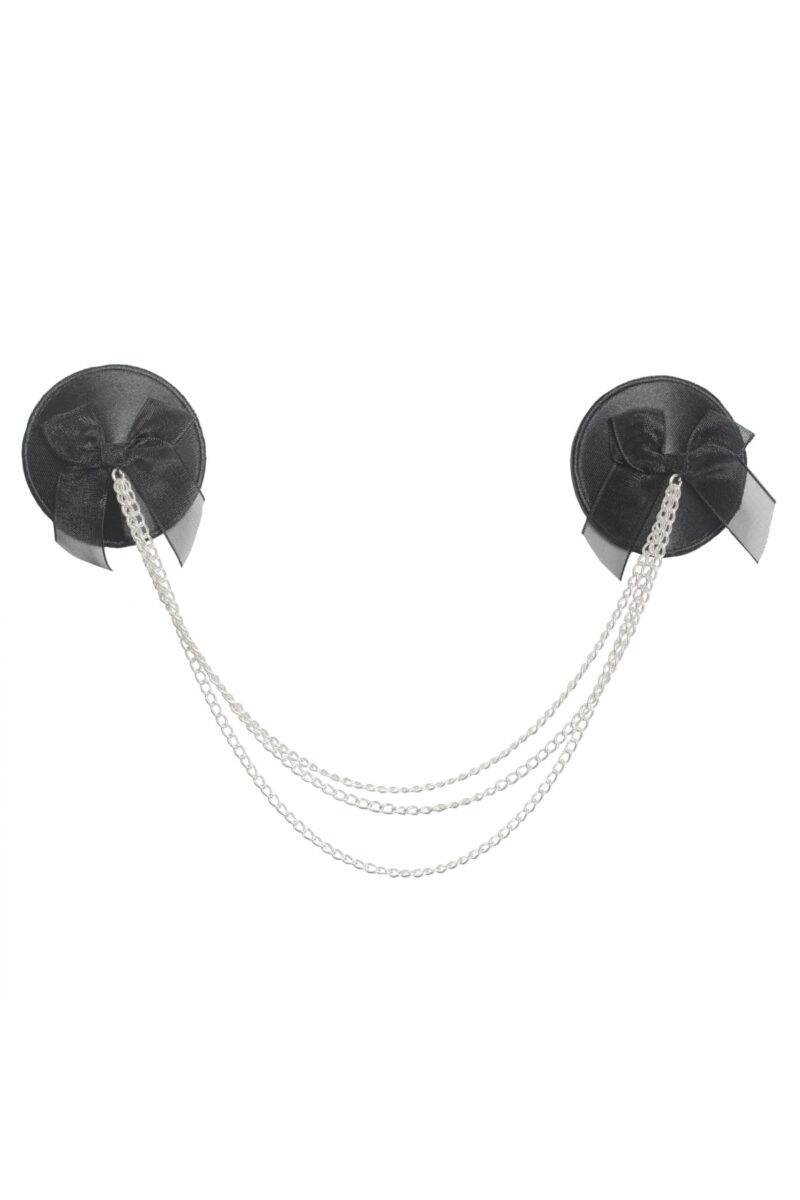 Mesh Bow Pasties With Chain