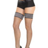 Metallic Stripe Elastic Top Stocking